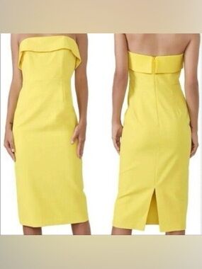 48. Bardot •NWT $$$ Strapless Yellow Dress minor flaw *marks on back from pallet